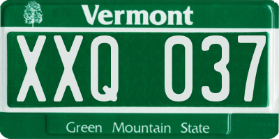 VT license plate XXQ037