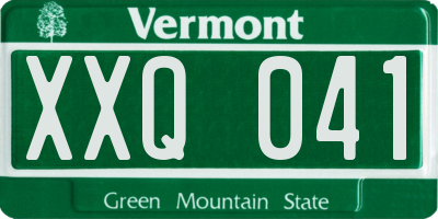 VT license plate XXQ041