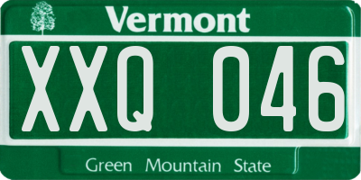 VT license plate XXQ046