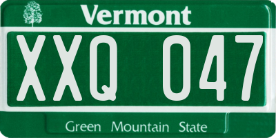 VT license plate XXQ047