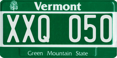 VT license plate XXQ050