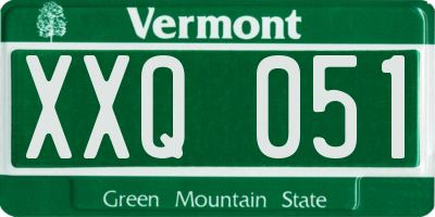 VT license plate XXQ051