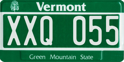 VT license plate XXQ055