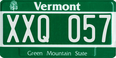 VT license plate XXQ057