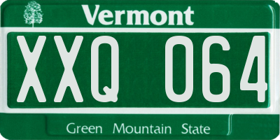 VT license plate XXQ064