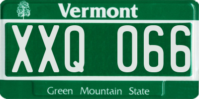 VT license plate XXQ066