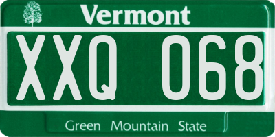 VT license plate XXQ068