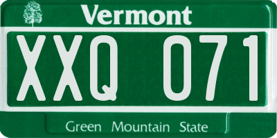 VT license plate XXQ071