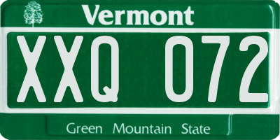 VT license plate XXQ072