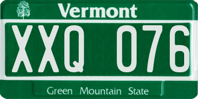 VT license plate XXQ076
