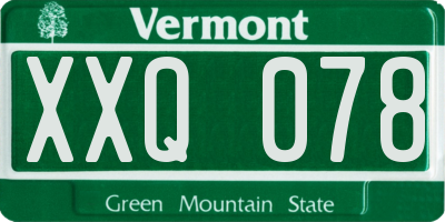 VT license plate XXQ078