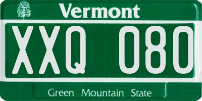 VT license plate XXQ080