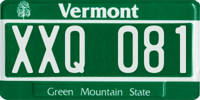 VT license plate XXQ081