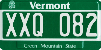 VT license plate XXQ082
