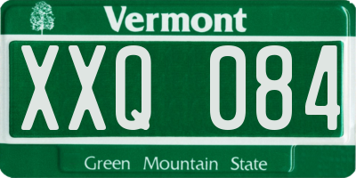VT license plate XXQ084