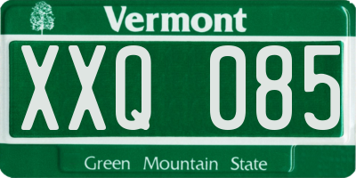VT license plate XXQ085