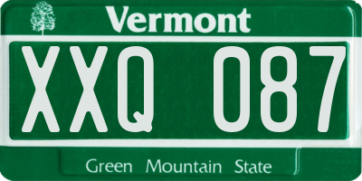 VT license plate XXQ087