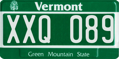 VT license plate XXQ089