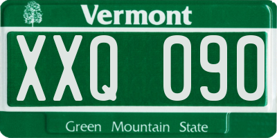 VT license plate XXQ090