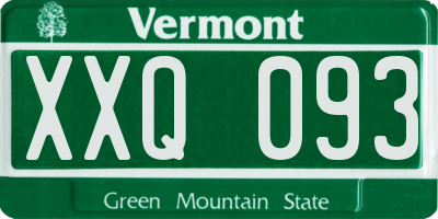 VT license plate XXQ093