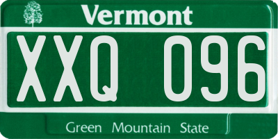VT license plate XXQ096