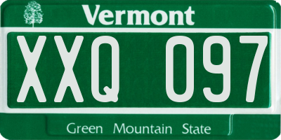 VT license plate XXQ097