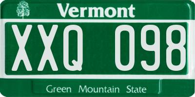 VT license plate XXQ098