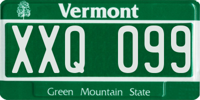 VT license plate XXQ099