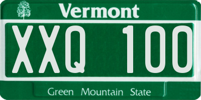 VT license plate XXQ100