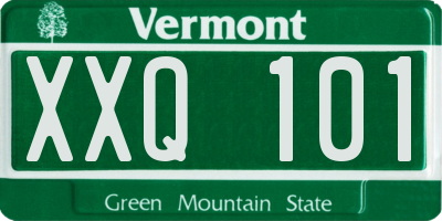 VT license plate XXQ101