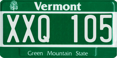 VT license plate XXQ105