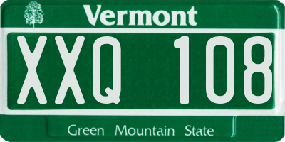 VT license plate XXQ108