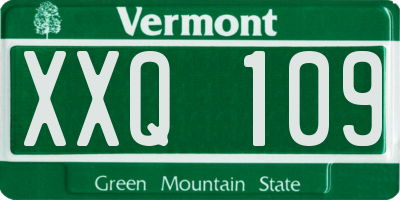 VT license plate XXQ109
