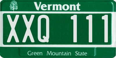 VT license plate XXQ111