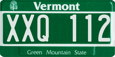 VT license plate XXQ112