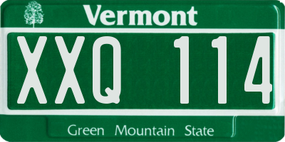 VT license plate XXQ114