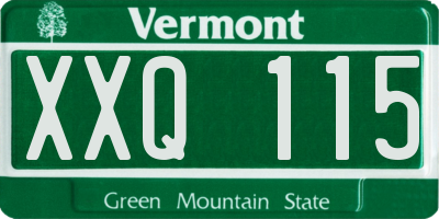 VT license plate XXQ115