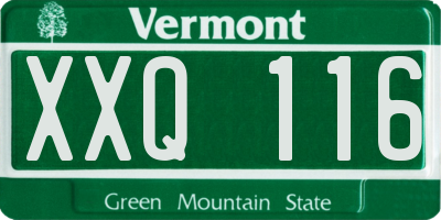 VT license plate XXQ116
