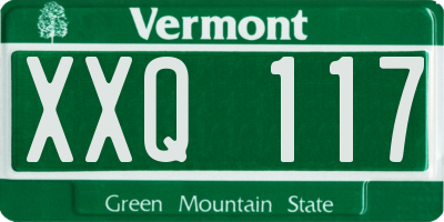 VT license plate XXQ117