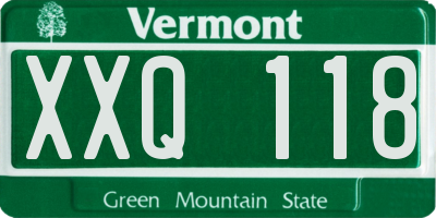 VT license plate XXQ118