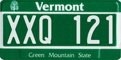 VT license plate XXQ121