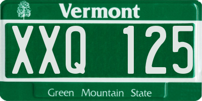VT license plate XXQ125