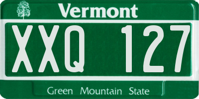 VT license plate XXQ127