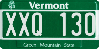 VT license plate XXQ130