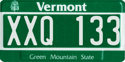 VT license plate XXQ133