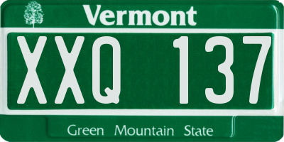 VT license plate XXQ137