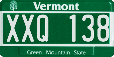 VT license plate XXQ138