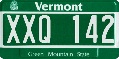 VT license plate XXQ142