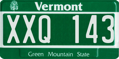 VT license plate XXQ143