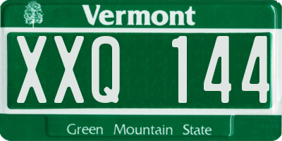 VT license plate XXQ144